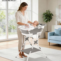 BUNWAG Bañera 2 en 1 con Soporte Plegable de Altura Ergonómica