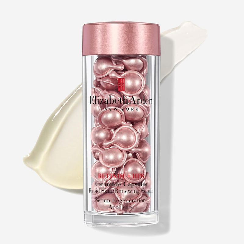 Elizabeth Arden Retinol + HPR Ceramide Rapid Skin Renewing Anti-Aging Face Serum Capsules, Fine Lines & Wrinkles Treatment with Peptides, Vitamin E, & Niacinamide