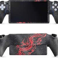 Glossy Glitter Gaming Skin Compatible with PS5 Portal Remote Player - Red Dragon - Premium 3M Vinyl Protective Wrap Decal Cover - Easy to Apply | Crafted in The USA by MightySkins
