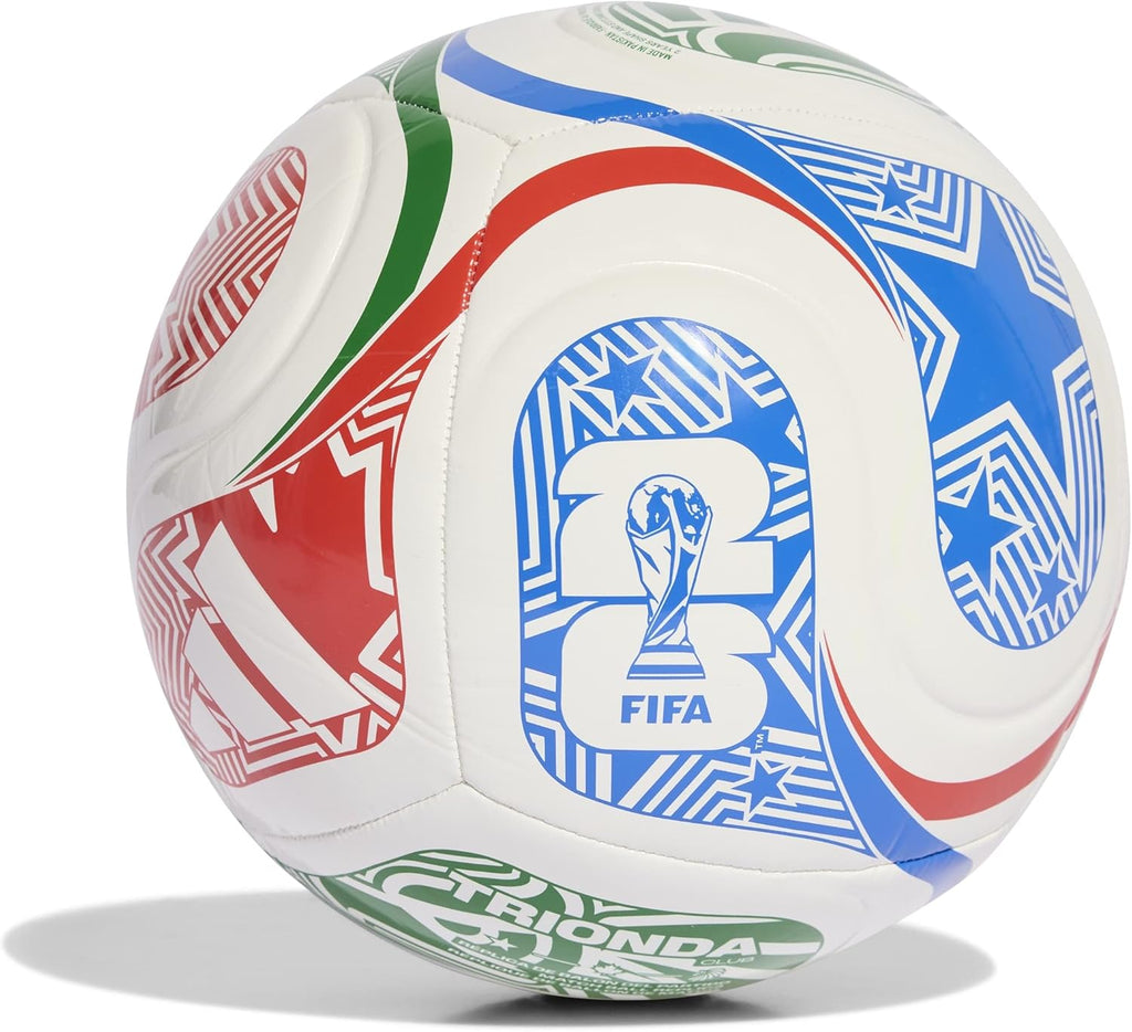 Adidas Unisex-Adult World Cup Soccer Ball, White/Vivid Red/Glory Blue/Green, 3