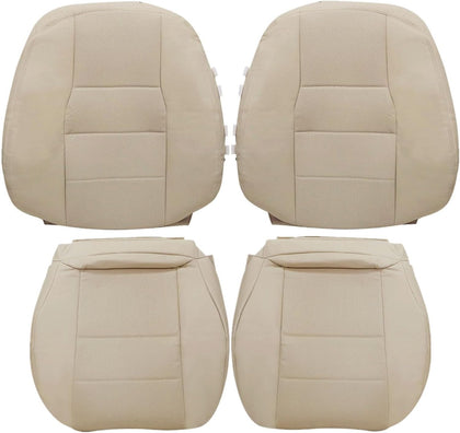 NLQR 4-Piece Front Seat Covers Ivory Microfiber Leather Driver & Passenger Bottom and Backrest Compatible with Mercedes