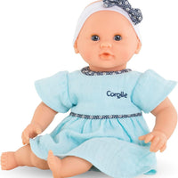 Corolle Bébé Calin Maud - 12" Soft Girl Baby Doll with Vanilla Scent, Blue Outfit & Sleeping Eyes for Girls Ages 18 Months+, Cute Reborn Realistic Baby Dolls for 2 Year Old Girls