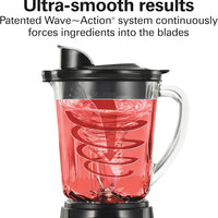 Hamilton Beach Power Elite Wave Action Blender For Smoothies, 40 Oz Glass