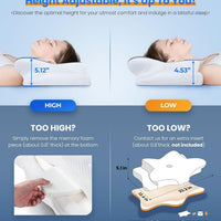Cozyplayer Ultra Pain Relief Cooling Pillow for Neck Support, Adjustable Cervical