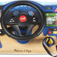 Melissa & Doug Vroom & Zoom, Interactive Wooden Dashboard, Racing Car Steering Wheel Toy, Lights & Sounds, Preschool Learning Toys for Girls & Boys 3+ - FSC Certified