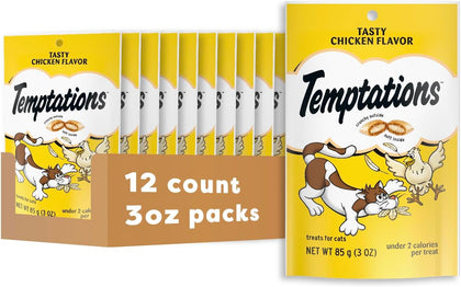 Temptations Classic Crunchy and Soft Cat Treats, Tasty Chicken, 3 oz, 12pk