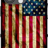 EGO TACTICAL Limited Edition Rugged Shield case Compatible with iPhone 14 Pro [6.1" Screen] Printed in The USA Old Glory, Tea Stained US Flag