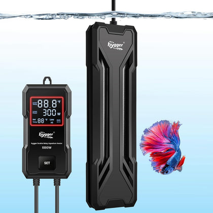 hygger 300W Aquarium Heater, Upgraded Submersible Fish Tank Heater