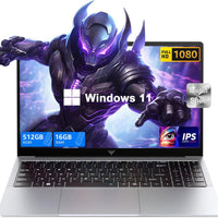 KAIGERR Laptop, 2026 New Laptop Computer with Intel Quad-Core Processor(Up to 3.4GHz), 16GB RAM 512GB NVMe SSD, 15.6" FHD Display, Windοws 11/Student/Business Laptop, HDMI, USB3.2, Long Battery Life