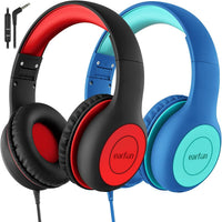 EarFun K1 Kids Headphones Wired with Mic, Headphone for Kids School 2Packs