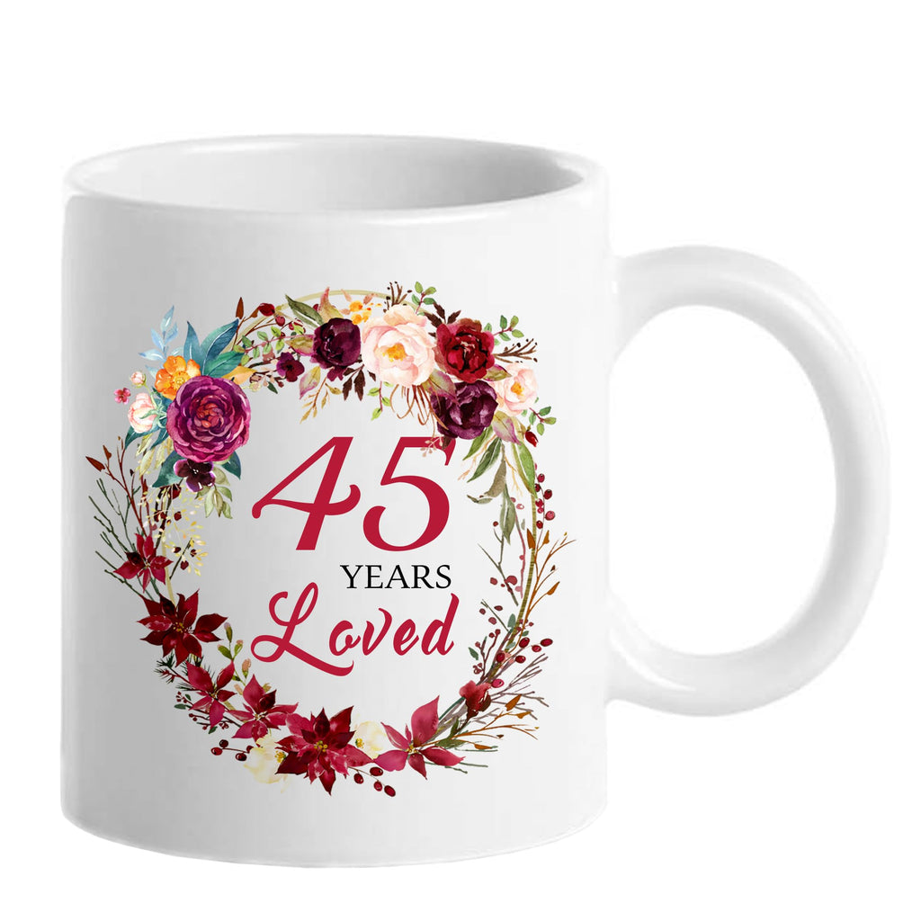Choinn 1981 45th Birthday Gifts for Women, Birthday Gifts for Women Turning 45 years old, 45th Bday Gifts Ideas, Mothers Day Christmas Gifts for Mom, Grandma, Aunt, Wife, Sister, 45 Years Loved Mug