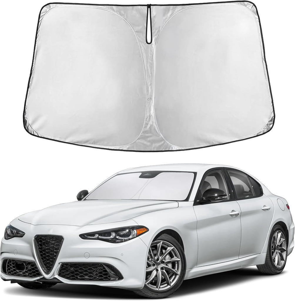 EcoNour Windshield Sunshade Compatible for Alfa Romeo Giulia 2016-2024 2025 2026, Sun Visor for Front Windshield & Window Sun Shade Cover, UV Heat Blocker & Protector, Car Accessories
