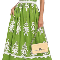 BTFBM Summer Dresses for Women 2026 Casual Floral Boho Sleeveless Square Neck A Line Flowy Beach Maxi Sundress Pockets(Green Flower, Small)