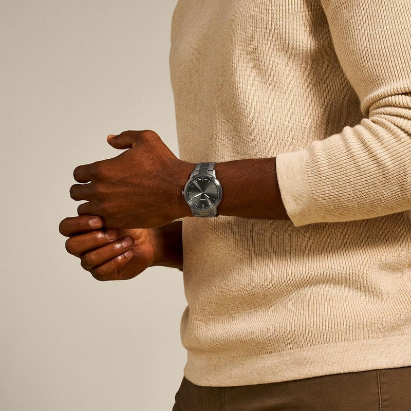 Fossil Men's Minimalist Quartz Stainless Steel Three-Hand Watch for Men