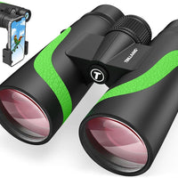 15x55 UHD Binoculars for Adults High Powered with Phone Adapter - Large View, BAK4 Prism, Waterproof, Lightweight for Bird Watching, Hunting, Cruise, Travel, Camping (Green)