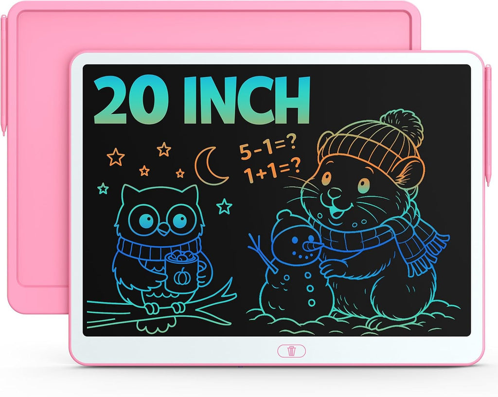 Bravokids 20 Inch LCD Writing Tablet for 3-8 Year Olds - Electronic Drawing Pad and Doodle Board as Educational Birthday Gifts for Girls and Boys (Pink)