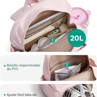 BAGSMART - Bolsa de tenis y gimnasio para mujeres, con compartimento para 2 raquetas,