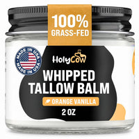 HolyCow Grass Fed Beef Tallow For Skin, Jojoba Oil, 2 Oz - Orange Vanilla