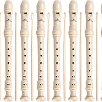 CONJURER 10Pc Soprano Recorder Instrument for Kids Student - German Fingering 8 Hole Flute ABS Descant Recorders for Beginners with Cleaning Rod and Bag for Kids over 3 Years Old