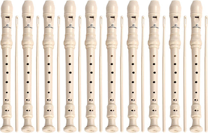 CONJURER 10Pc Soprano Recorder Instrument for Kids Student - German Fingering 8 Hole Flute ABS Descant Recorders for Beginners with Cleaning Rod and Bag for Kids over 3 Years Old