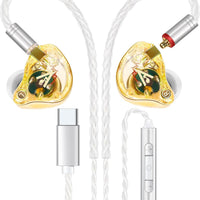 Audiovance Vibes 202MC USB-C HiFi Wired Earbuds, Type-C Headphones with Mic