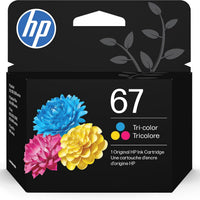HP 67 Tri-Color Ink Cartridge | Works with DeskJet 1255, 2700, 4100 Series, Envy 6000, 6400 Series | Eligible for Instant Ink | 3YM55AN | Packaging May Vary