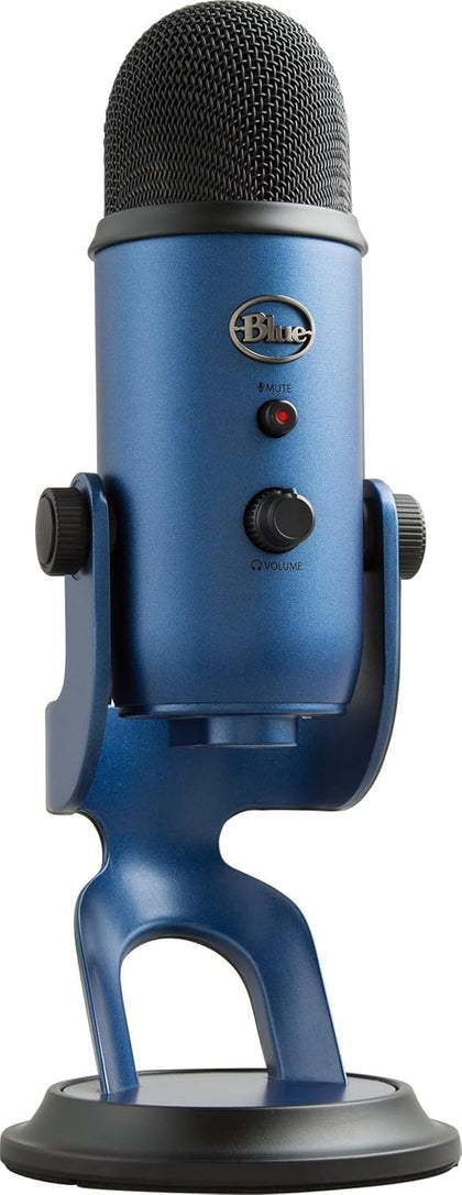 Logitech Creators Blue Yeti USB Microphone for PC, Mac, Gaming, Streaming, Podcasting, Studio and Computer Condenser Mic with Blue VO!CE Effects, 4 Pickup Patterns, Plug and Play - Midnight Blue