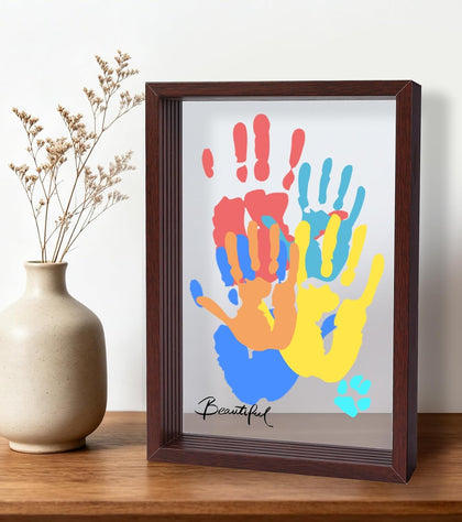 Family Handprint Kit with 5 Clear Acrylic Sheets, 12.3x8.7