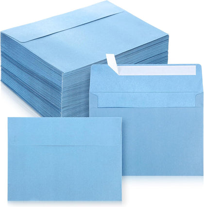 Ctosree 200Pcs Haze Blue Invitation Envelopes Peel Stick Seal 120 GSM A7 Heavyweight Haze Blue Invitation Envelopes for
