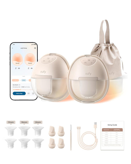 eufy S1 Extractor de Leche Portátil Manos Libres con Calefacción HeatFlow