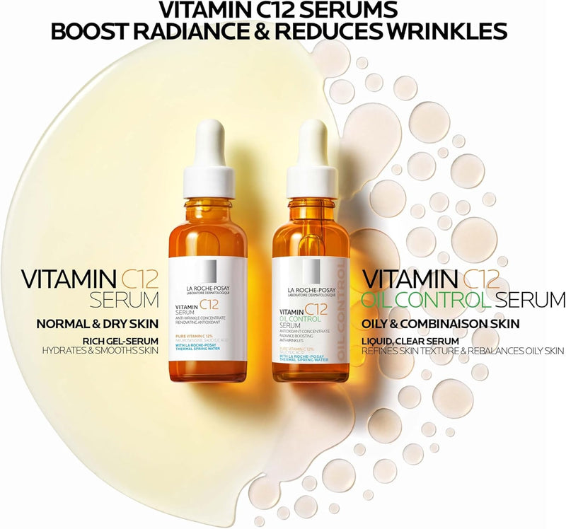 La Roche-Posay 12% Vitamin C Face Serum, 2 formulas with hyaluronic acid