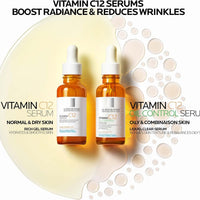 La Roche-Posay 12% Vitamin C Face Serum, 2 formulas with hyaluronic acid