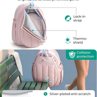 BAGSMART - Bolsa de tenis y gimnasio para mujeres, con compartimento para 2 raquetas,