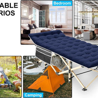 ARAER Camping Cot, 450LBS(Max Load), Portable Folding Outdoor Bed with Carry Bag