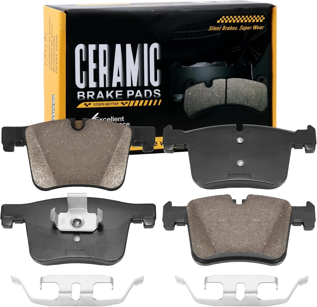 HECHENQICHE D1561 Front Ceramic Brake Pads Kit Fit For BMW 228i 2014-2016, For 230i 2017-2021, For 320i 2013-2018, For 328d 2014-2018, For 328i 2012-2016, For 330e 2016-2018, For X3 2011-2017