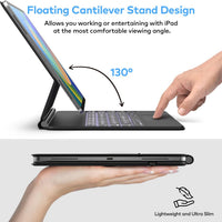 Funda con Teclado runelk para iPad Air 11" (M4/M3/M2) y Pro 11" - Negro