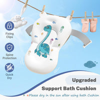 AVIDOR Bañera Plegable para Bebé Diseño Dinosaurio con Red de Baño Azul Marino
