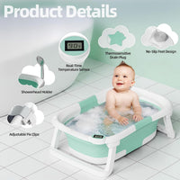 iBabyMax Bañera Plegable para Bebé con Termómetro 0 a 36 Meses Turquesa