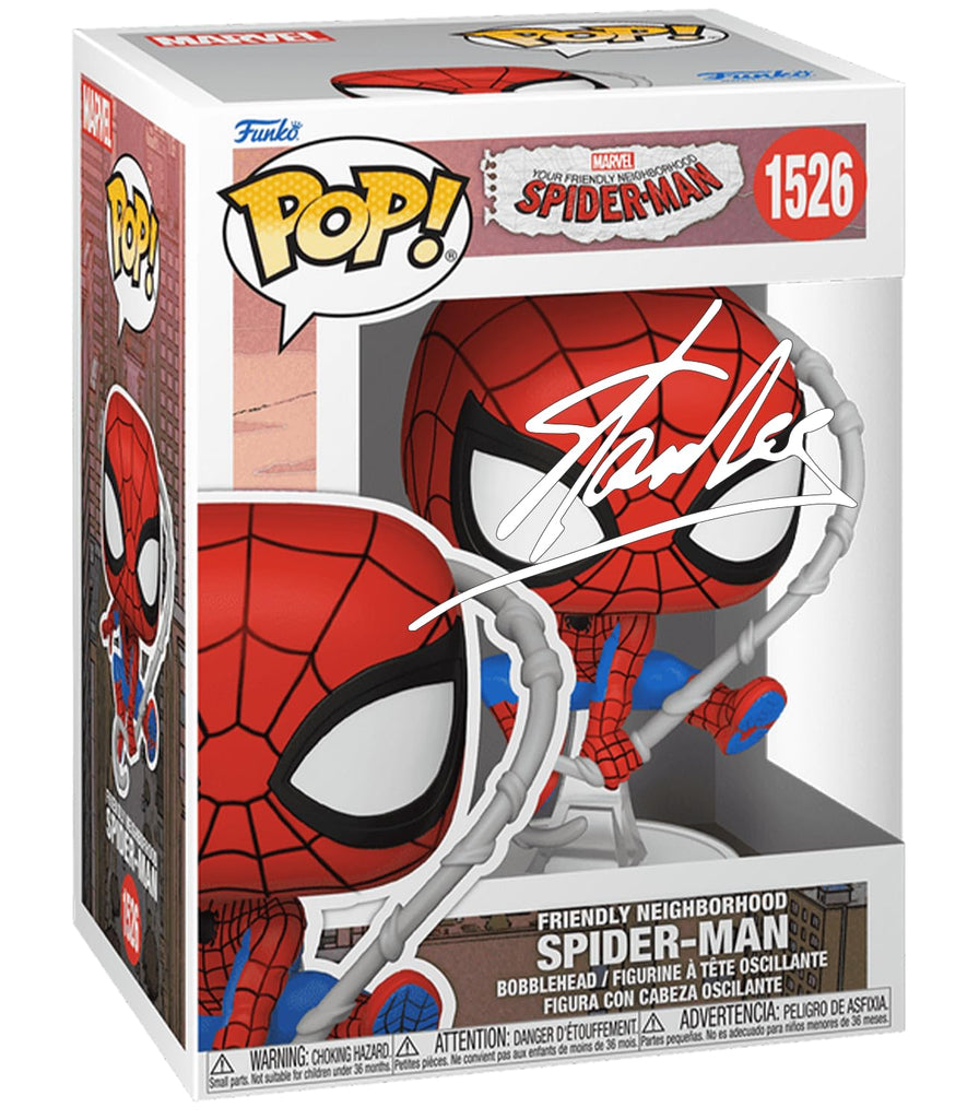 Funko Pop! Marvel Spider-Man Stan Lee Firmado (Reimpresion) con Estuche Protector