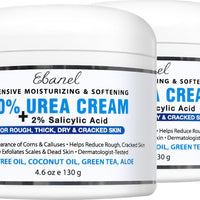 Ebanel Urea Cream 40% plus Salicylic Acid 2% for Dry Cracked Feet Skin, 2PK