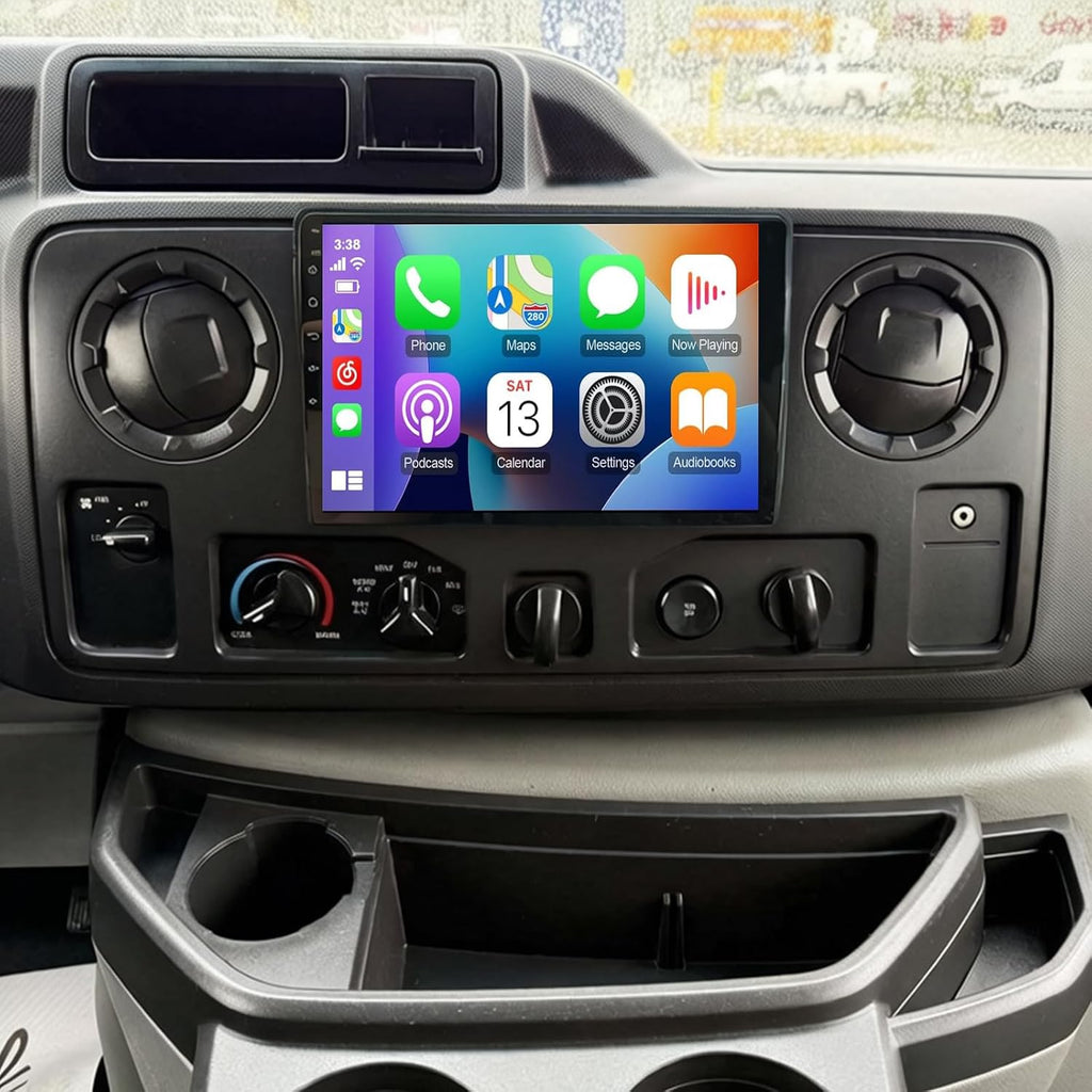 PHEZEN 10 inch Touchscreen Car Stereo Fit for Ford E250 E350 2009-2014, Android 13 Double Din Car Radio with Carplay & Android Auto in-Dash Navigation BT Mirror Link WiFi Backup Camera 2+32G