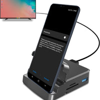 GKI Docking Station, USB C Mobile Phone to 4K HDMI Hub, 7-in-1 Charging Station, Support DP Alt Mode, Compatible with Samsung Dex Mode.