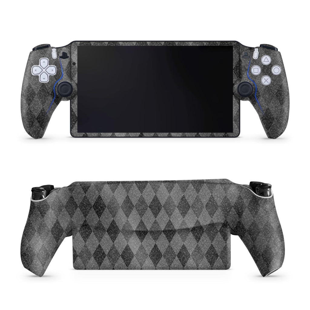 Glossy Glitter Gaming Skin Compatible with PS5 Portal Remote Player - Black Argyle - Premium 3M Vinyl Protective Wrap Decal Cover - Easy to Apply | Crafted in The USA by MightySkins