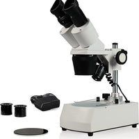 PARCO PST-123-10L-ES2 Binocular Stereo Microscope, WF10x and WF20x Eyepieces, 1x, 2X and 3X Objectives, 10x, 20x, 30x, 40x and 60x Magnification, Top and Bottom LED Illumination, 110V