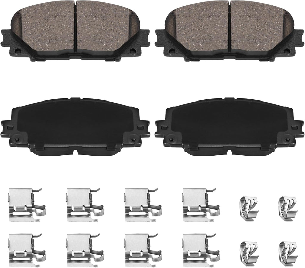 HECHENQICHE D1184 Front Ceramic Brake Pads Kit Fit For Scion iQ 2013, For Toyota Prius C 2012-2019, For Toyota Yaris 2007-2018