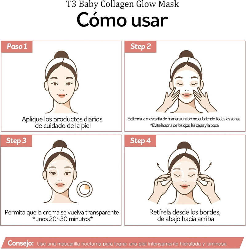 PESTLO PESTLE + ROAD PESTLO Baby Collagen Glow Mask 2.36 fl.oz - Korean Peel Off Facial Mask Infused with Reallagen/T3 Vegan Collagen, Aginon, Volufiline for Hydrating, Firming, Glow, Glass Skin