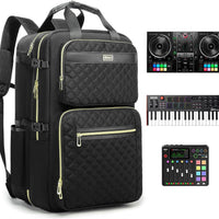 Rabjen DJ Backpack for Club Gigs, DJ Mixer Case Compatible with Pioneer DJ DDJ-REV1, DJ Controller, Novation Launchkey 37 Key Keyboard and More Equipment