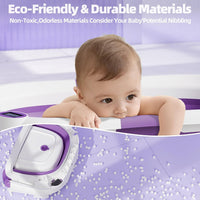 iBabyMax Bañera Plegable para Bebé con Termómetro 0 a 36 Meses Morada