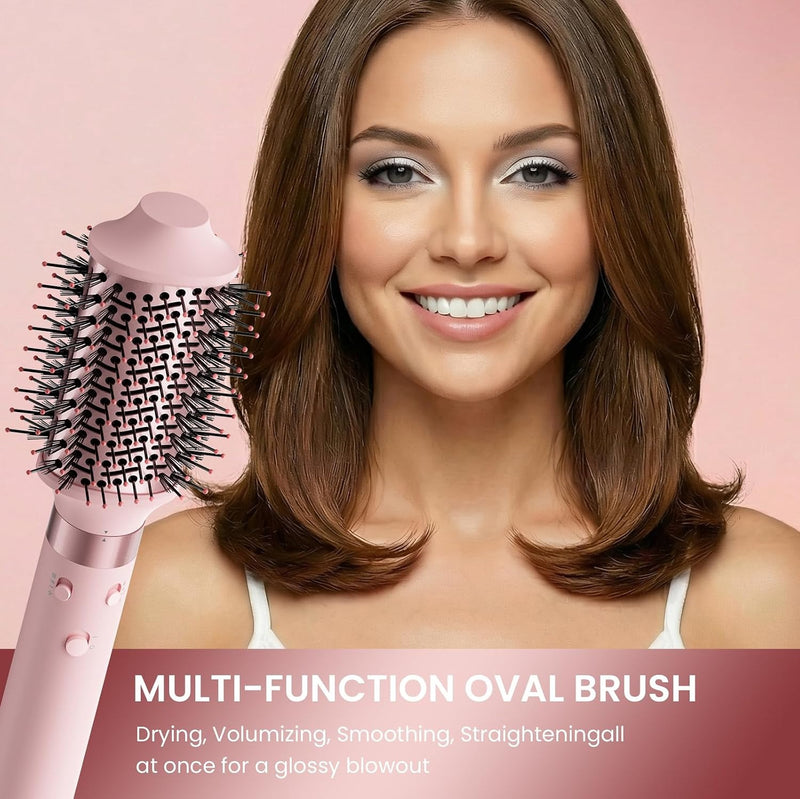 MESCOMB 5-in-1 Dual Voltage Hair Dryer Brush for Travel with Storage Bag