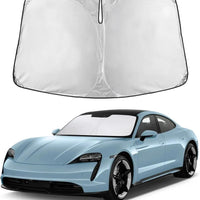 EcoNour Windshield Sunshade Compatible for Porsche Taycan 2020-2023 2024 2025, Sun Visor for Front Windshield & Window Sun Shade Cover, UV Heat Blocker & Protector, Car Accessories